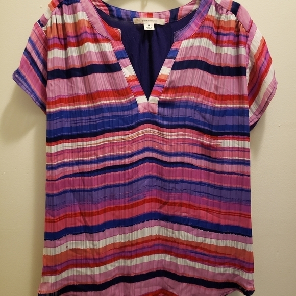 41 Hawthorn Multicolor Striped Top Pink Purple Blue Womens Size Medium - Picture 1 of 9